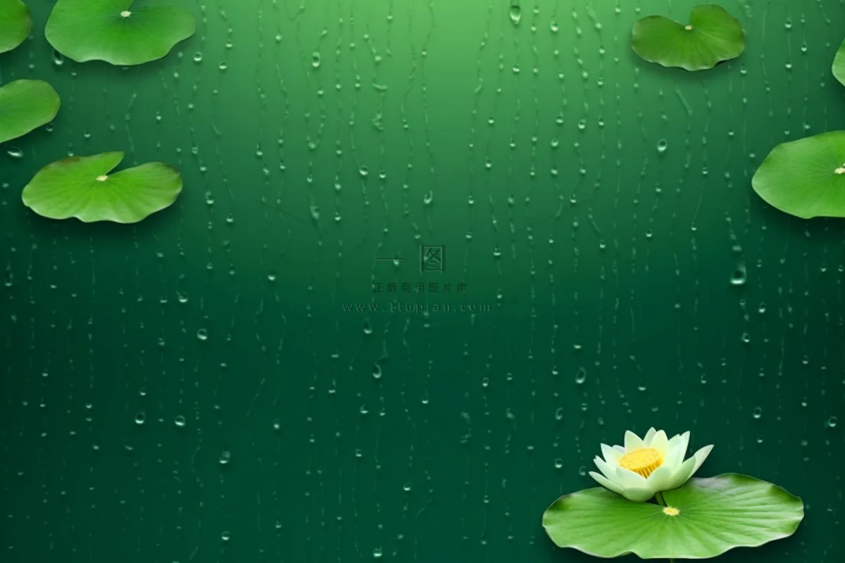 中国风传统绿色莲花简约背景