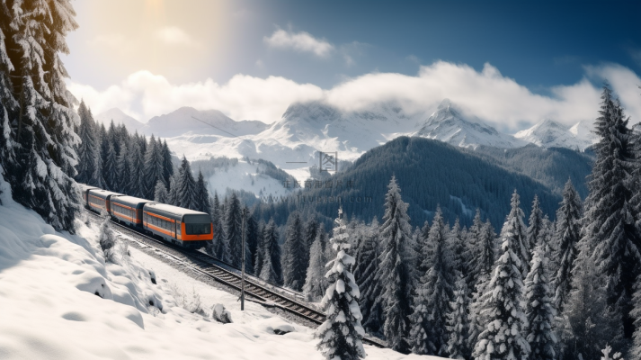 冬季雪景白雪雾凇覆盖摄影图 