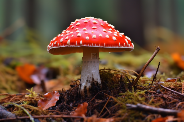 森林里的红蘑菇毒蘑菇苔藓摄影图 森林里的红蘑菇毒蘑菇苔藓摄影图