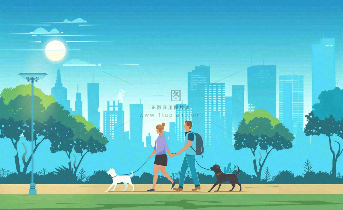 文明养狗宠物遛狗小区物业背景