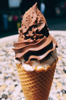 巧克力冰淇淋蛋筒清凉摄影图 巧克力冰淇淋蛋筒清凉摄影图