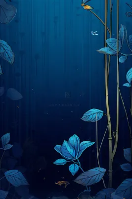 高端大气蓝色荷花线条背景 高端大气蓝色荷花线条背景