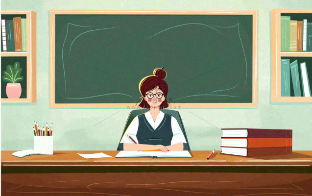 讲台上课教书育人老师黑板教师节卡通插画背景 讲台上课教书育人老师黑板教师节卡通插画背景