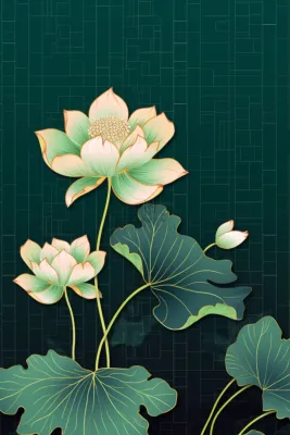 绿色简约清新莲花节气背景 绿色简约清新莲花节气背景