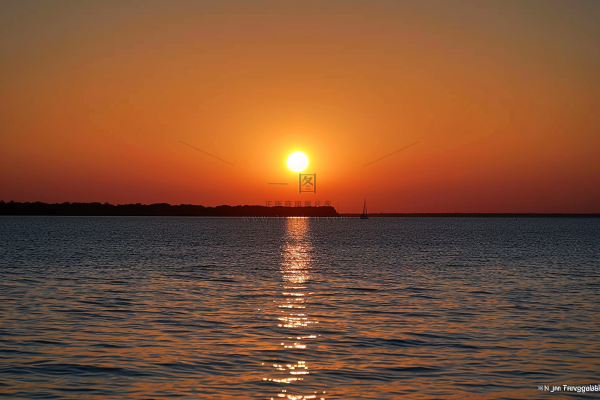夏日落日海报沙滩晚霞摄影图