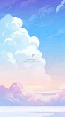 蓝紫色天空白云清新浪漫落日海上倒影 蓝紫色天空白云清新浪漫落日海上倒影