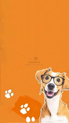 猫狗宠物店宣传卡通插画背景
