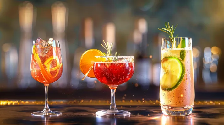 夏日冰镇汽水气泡果酒饮料摄影图