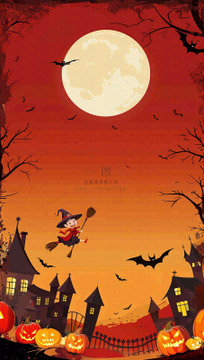 万圣节南瓜灯捣蛋恐怖背景