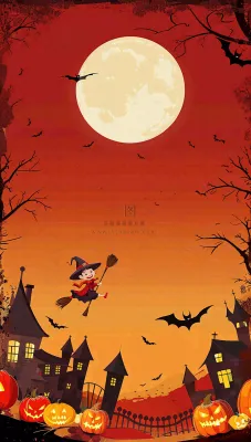 万圣节南瓜灯捣蛋恐怖背景