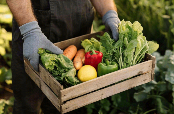 木框里的蔬菜绿色生鲜农夫摄影图