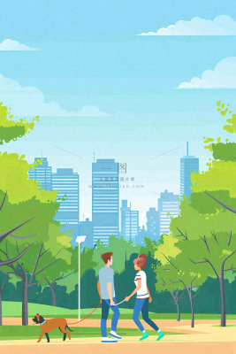 文明养狗宠物遛狗小区物业背景