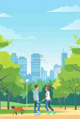 文明养狗宠物遛狗小区物业背景