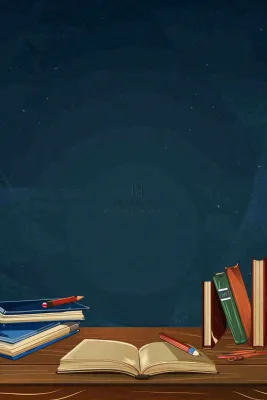 书桌课桌书本知识教师节插画背景 书桌课桌书本知识教师节插画背景