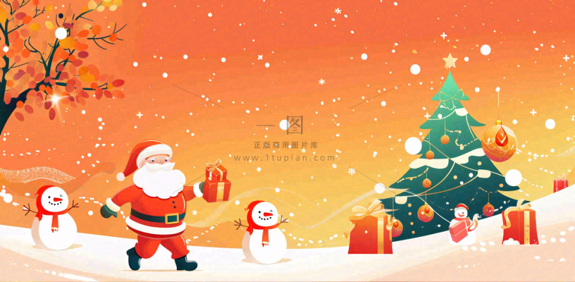 圣诞节卡通插画背景