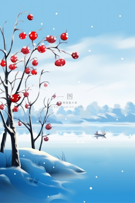 简约山水冬天冰冷背景 简约山水冬天冰冷背景