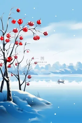 简约山水冬天冰冷背景 简约山水冬天冰冷背景