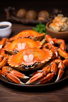 螃蟹秋季美食摄影图 