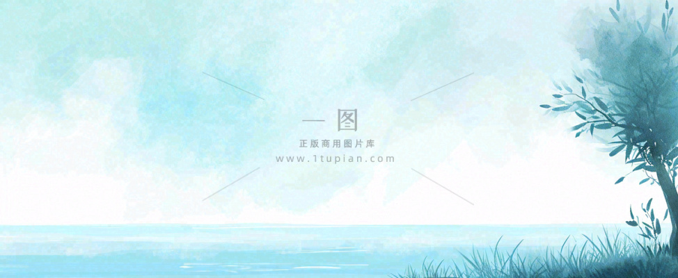 夏天海面清新绿植简约插画,夏至春分谷雨 夏天海面清新绿植简约插画,夏至春分谷雨