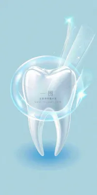 牙医牙科牙齿清洁美白插画背景