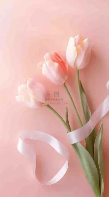 粉色郁金香花束母亲节送花摄影图 粉色郁金香花束母亲节送花摄影图