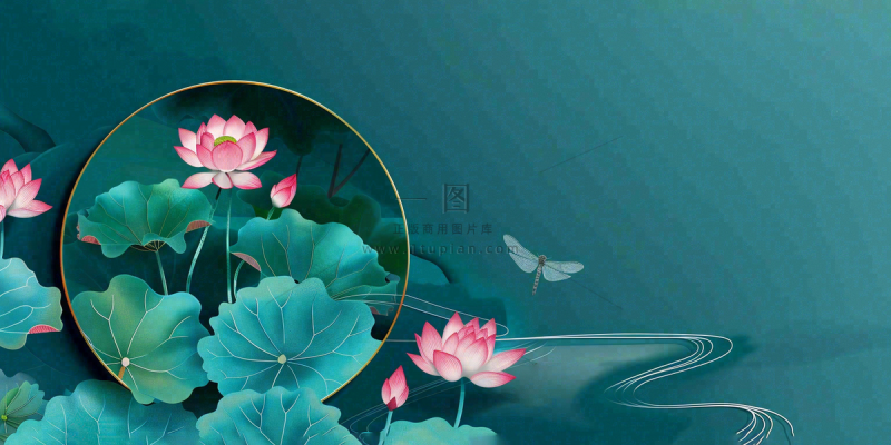 秋天插画风景处暑背景