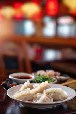 中餐美食饺子食物摄影图背景