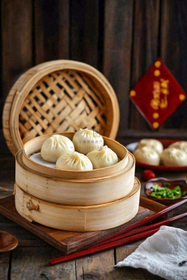 小笼包汤包肉包面食美食摄影图