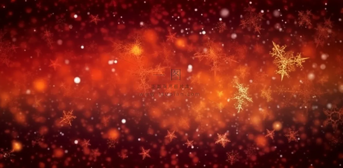 红色闪光粒子雪花光晕灯光喜庆摄影背景图