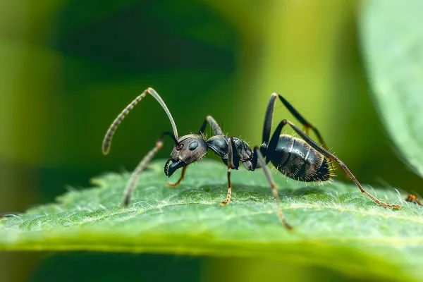 蚂蚁黑蚂蚁植物春天昆虫摄影图
