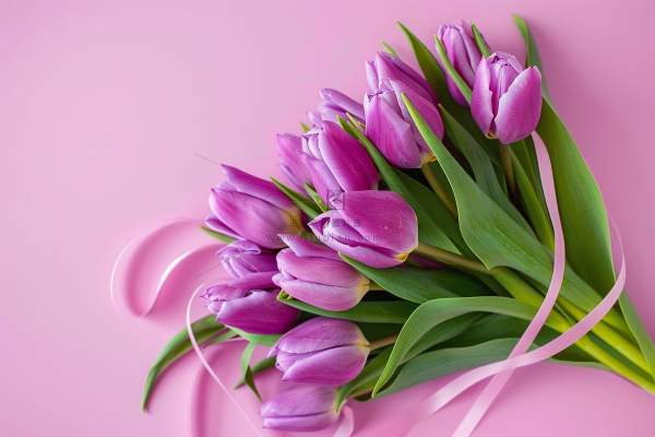 紫色郁金香鲜花妇女节摄影图