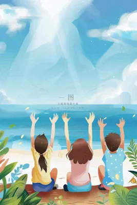 学生毕业季考试青春插画背景