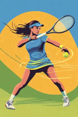 网球少女运动插画背景