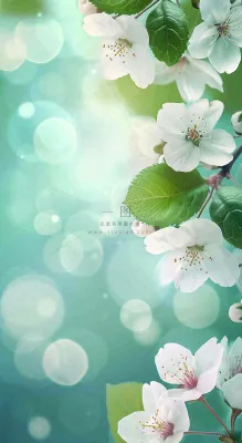 白色樱花花朵鲜花在阳光下，春天立春春分惊蛰摄影图