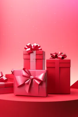 红色礼物礼盒节日新年礼物庆祝摄影图
