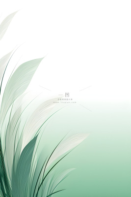 清新大气绿色芦苇羽毛背景 清新大气绿色芦苇羽毛背景