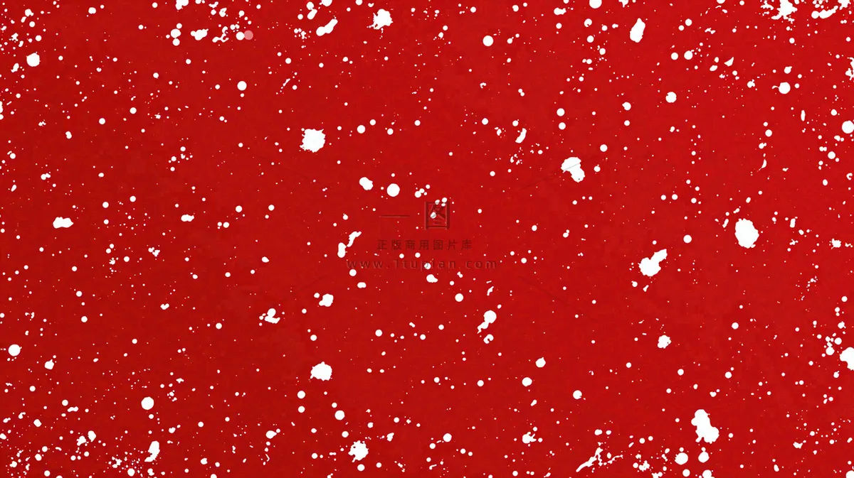 红色白点雪花背景，简约扁平