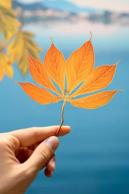 唯美简约秋季落叶蓝色节气海报背景 唯美简约秋季落叶蓝色节气海报背景