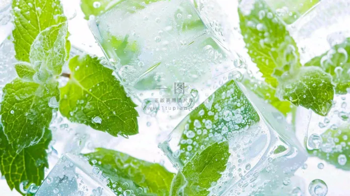 夏天冰镇冰块薄荷凉爽夏至小暑大暑摄影图