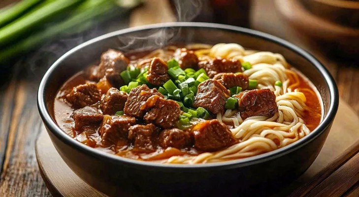 红烧牛肉面粉美食面食摄影图