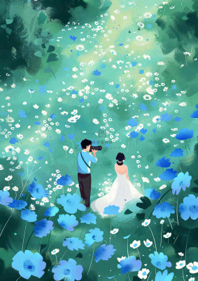 春夏草坪花丛摄影小清新唯美浪漫立春春分情人节插画背景 春夏草坪花丛摄影小清新唯美浪漫立春春分情人节插画背景