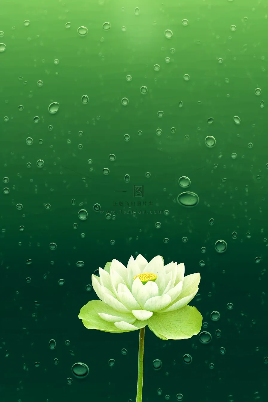 中国风传统绿色莲花简约背景