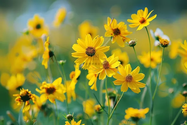 春天小雏菊金菊花朵植物摄影图