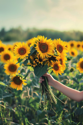 向日葵向阳鲜花摄影图