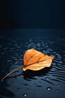 蓝色大气秋叶简约背景 蓝色大气秋叶简约背景