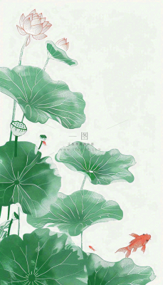 夏天荷花荷叶清凉小清新淡雅立夏夏至暑插画背景 夏天荷花荷叶清凉小清新淡雅立夏夏至暑插画背景