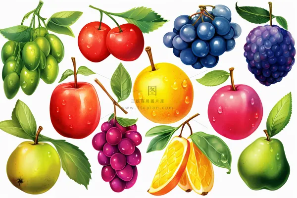 莓果水果卡通插画插图白色背景