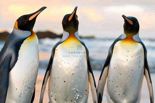 冰雪天地的企鹅寒冷动物摄影图