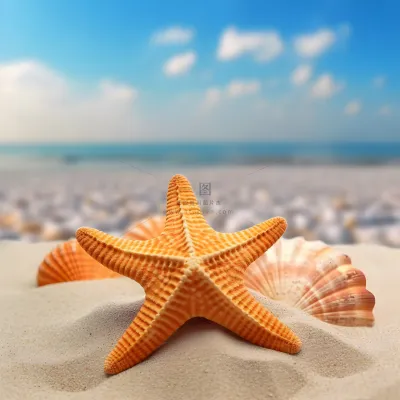 在沙滩上的海星的照片海滩背景地中海海滩背景沙子和大海