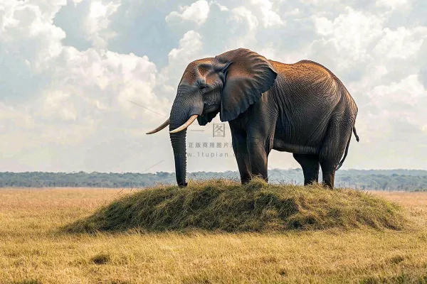 非洲大草原大象动物摄影图
